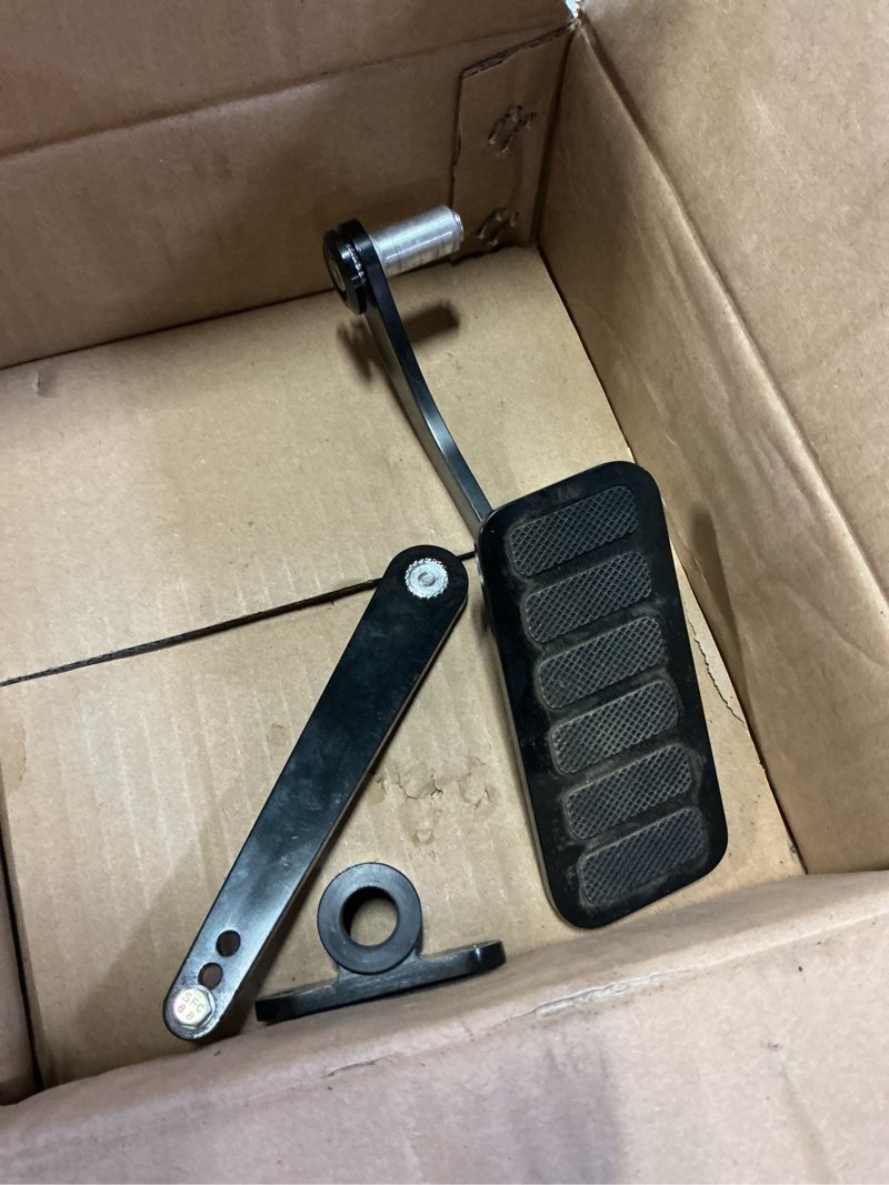 Condition photo showing As Is for universal dual contorl gas pedal accelerator,aluminu throttle pedal assembly compatible with chevy ford mopar street rat rod