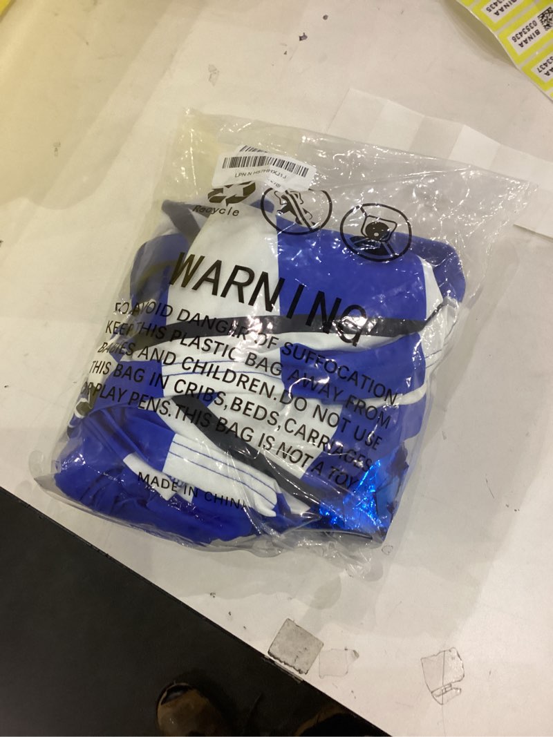 Condition photo showing New/Like New for Cheerleader Costume for Girls 6-12Y Halloween Cheerleading Outfit 5Pcs Cheer Uniform Fancy Dress for Party/Sports Day Cheer Blue 7-8 Years