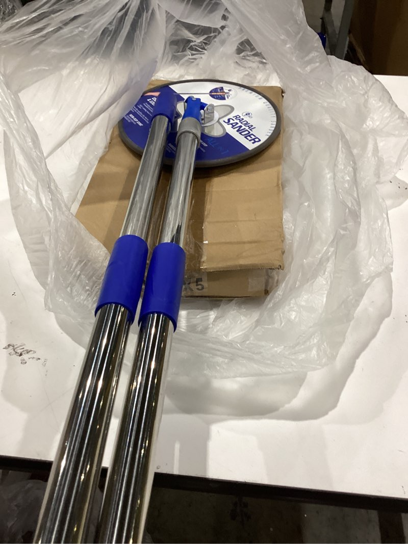 Condition photo showing Good Condition for drywall pole sander, 85 inch radial round pole sander with extension pole, manual hand drywall sander for walls and ceilings, includes 5pcs sanding sheets (80, 100, 120, 180, 240 grit)