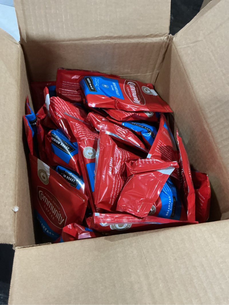 Condition photo showing New/Like New for Community Coffee Ground Coffee Packets, Breakfast Blend Medium Roast, Pre-Measured 2.5 Ounce Individual Coffee Packets, Box of 40 Breakfast Blend 2.5 Ounce (Pack of 40)