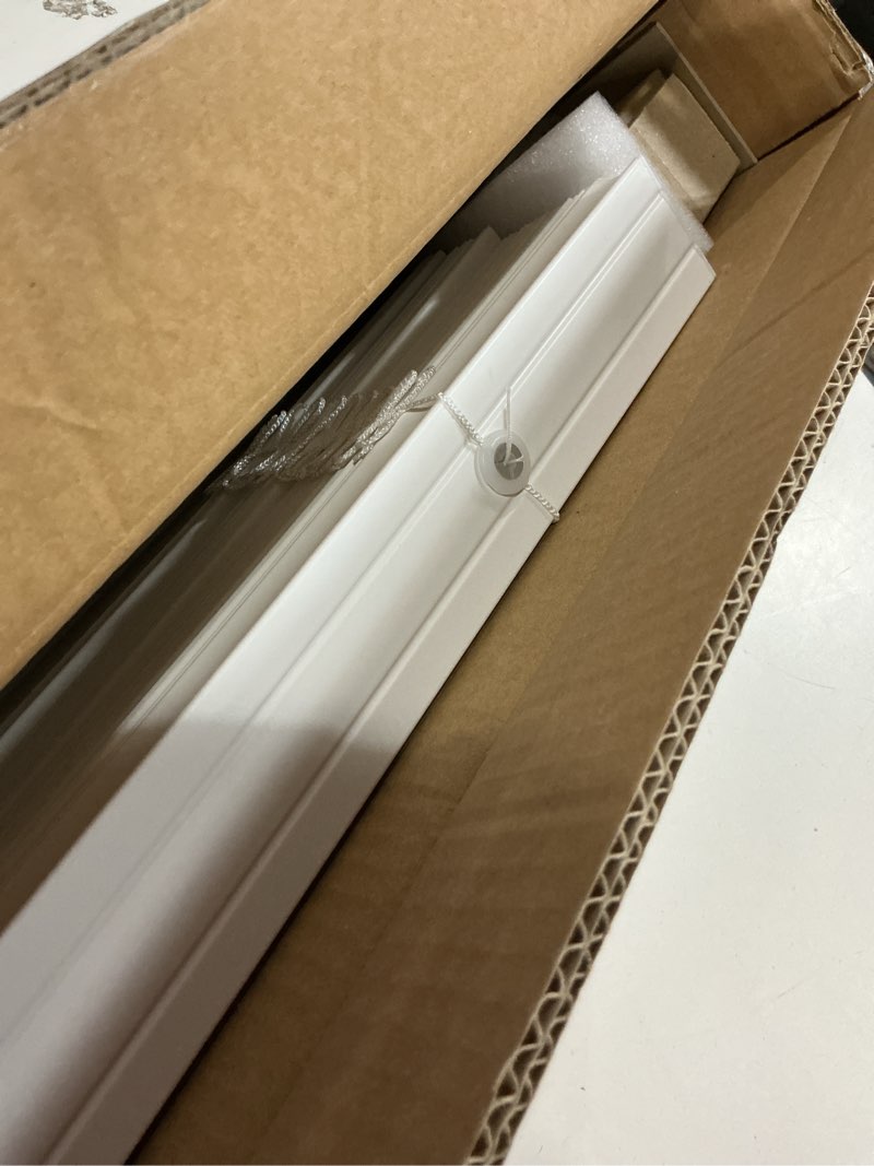 Condition photo showing Good Condition for CHICOLOGY Faux Wood Cordless Window Shade, 19'W x 60'H, Basic White 19"W x 60"H Basic White