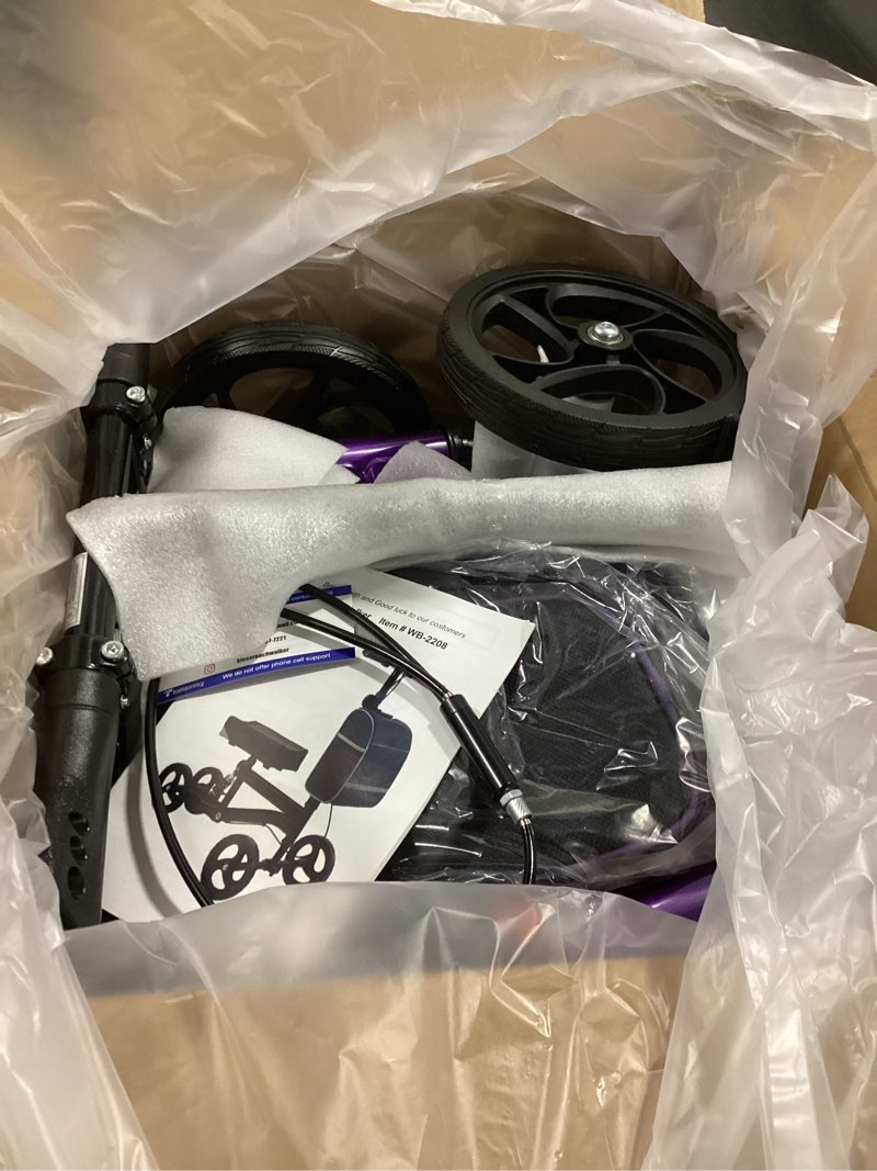 Condition photo showing As Is for Economy Knee Scooter, Steerable Knee Walker, Foldable Knee Scooters for Foot Injuries Adult Best Crutches Alternative (Purple)
