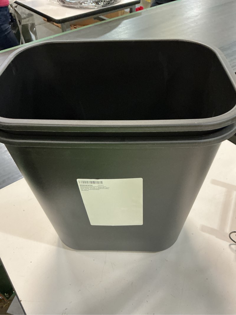 Condition photo showing New/Like New for rubbermaid commercial products resin wastebasket/trash can, 7-gallon/28-quart, black, plastic, for bedroom/bathroom/office, fits under desk/sink/cabinet 7 gallons black 2 pcs