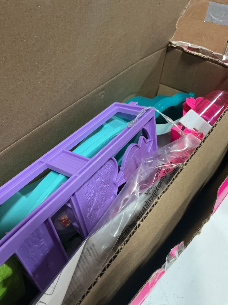 Condition photo showing Good Condition for barbie dream pool playset with 6 play areas, including slide & bubbling hot tub, plus 20+ accessories like pet, floaties & more