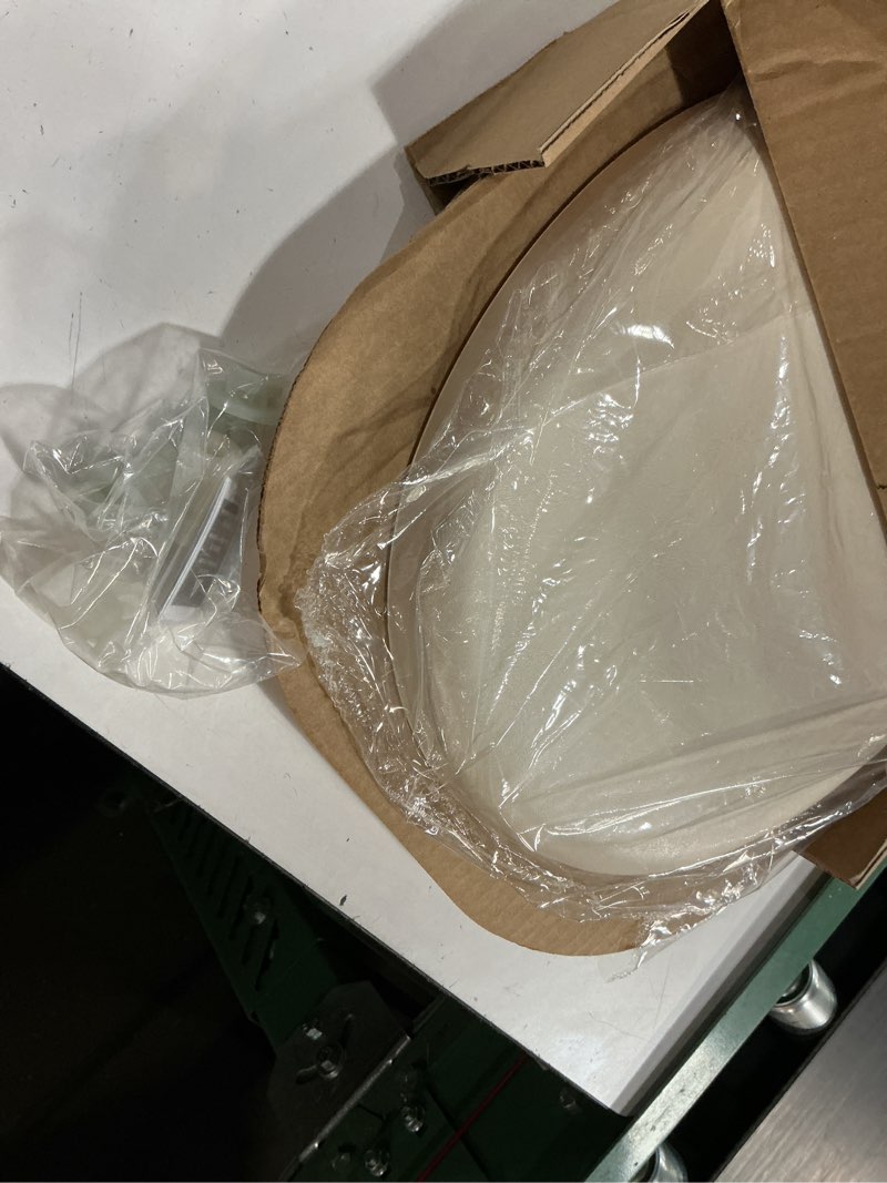 Condition photo showing Good Condition for mayfair padded toilet seat, cushioned soft vinyl over wood core seat, secure hinges, easy clean, made in usa, round, bone