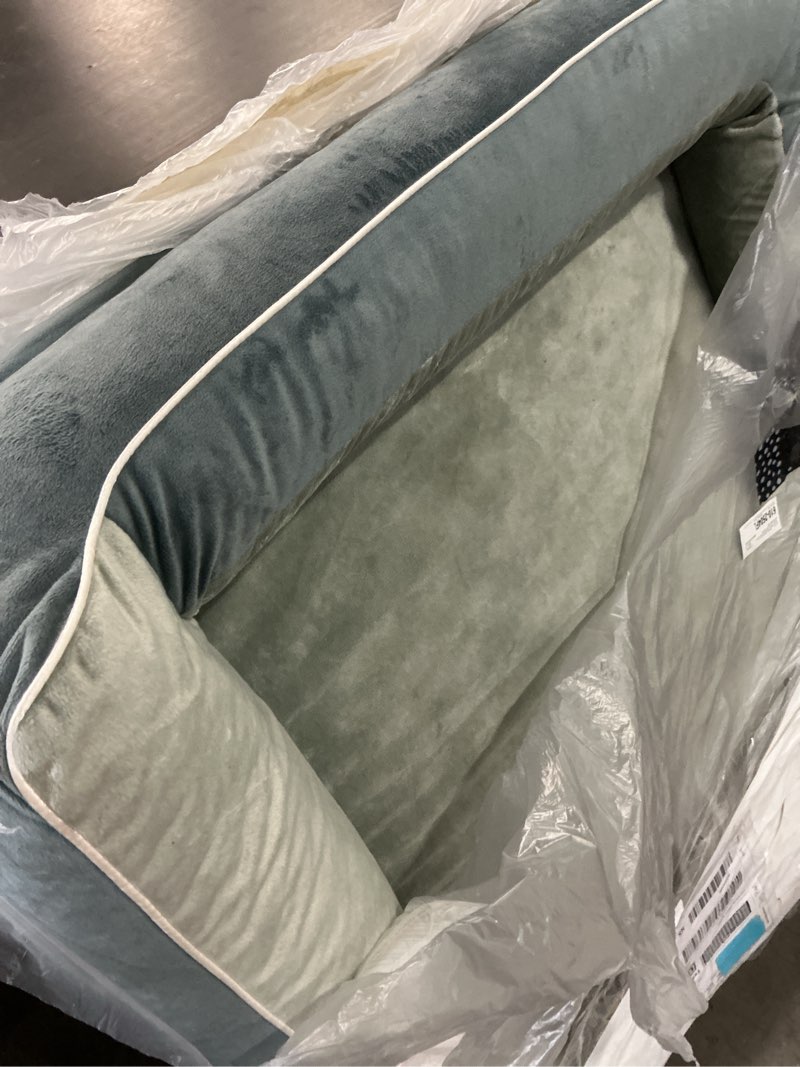 Condition photo showing As Is for extra large dog bed, orthopedic xl dog bed with cooling gel memory foam, waterproof pet bed with removable washable cover, 42" pet sofa couch dutch velvet with bone toy, dark gray dark grey x-large(42"l x 30"w x 9.5"th)
