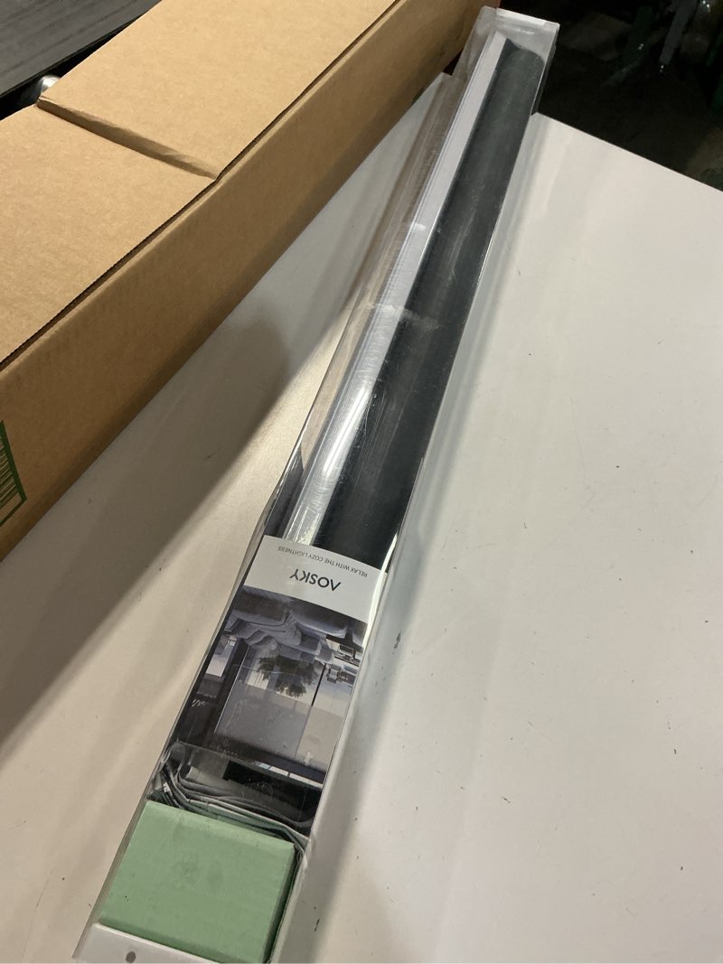 Condition photo showing Good Condition for AOSKY Cordless Roller Shades Blackout Blinds for Windows Room Darkening Rolled Up Shades with Spring System, UV Protection Window Shades Door Blinds for Home and Office (27" W x 72" H, Black) 27"W x 72"H Black