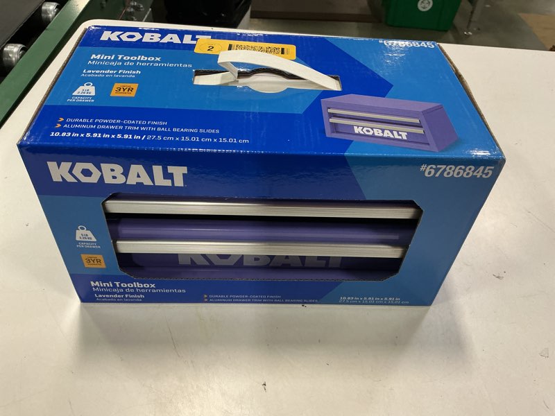 Condition photo showing As Is for 2-Drawer Steel Tool Box Lavender Colors