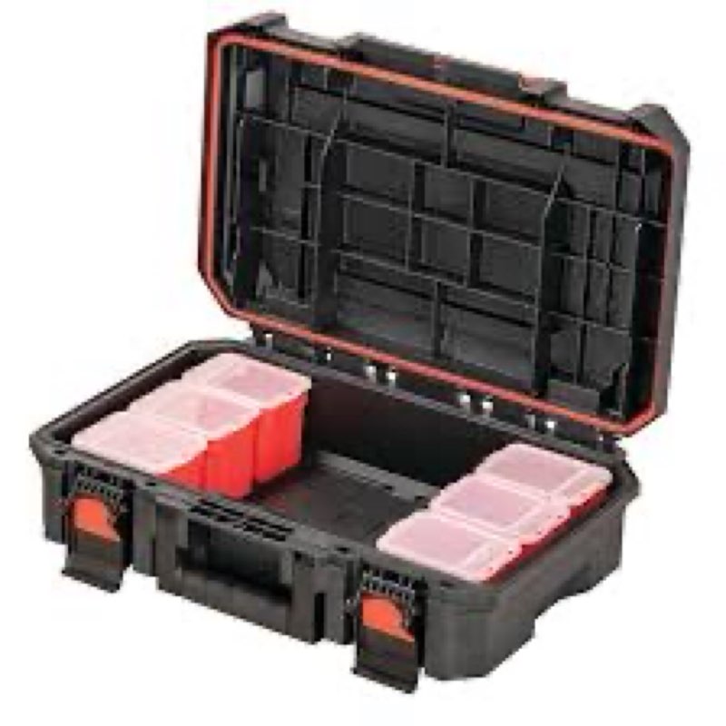 craftsman tradestack pro 21.6-in black plastic suitcase cmst21415