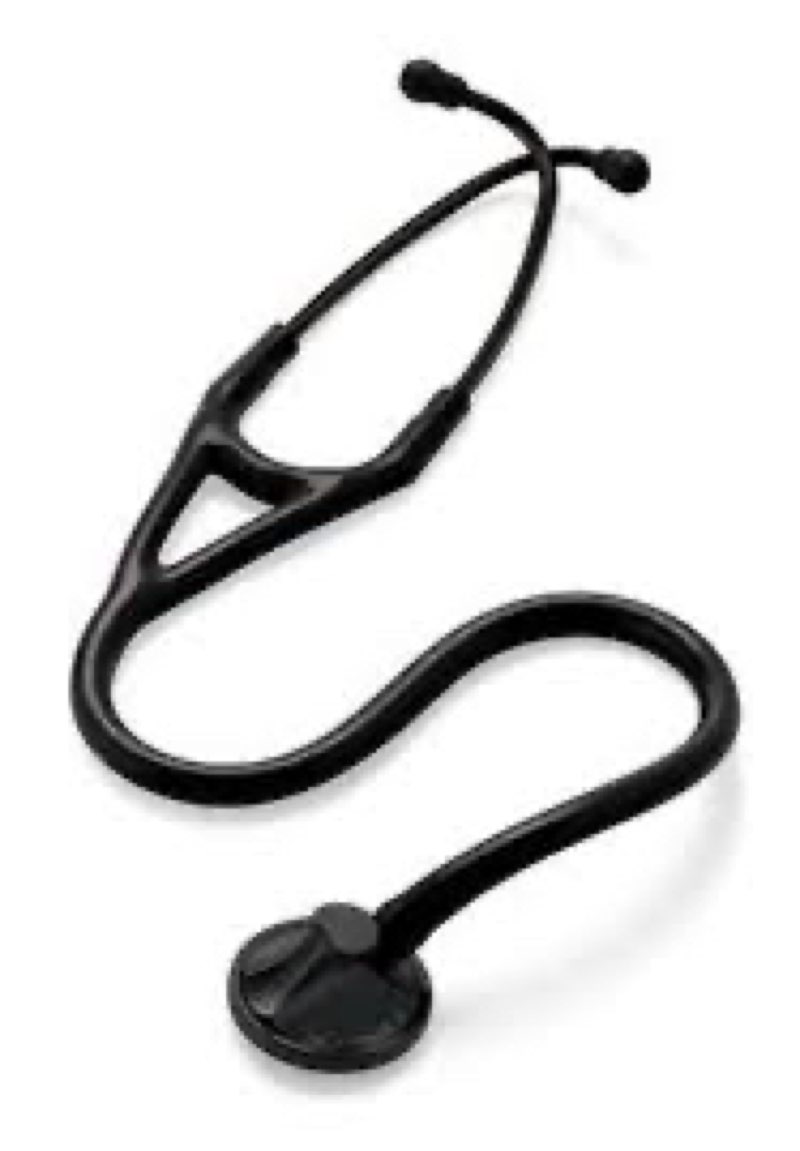 3M Littmann Master Cardiology Stethoscope, 2161, Stainless Steel Black-Finish Chestpiece, 27" Black Tube, Stem, and Headset Black Tube Stainless Steel Black Finish