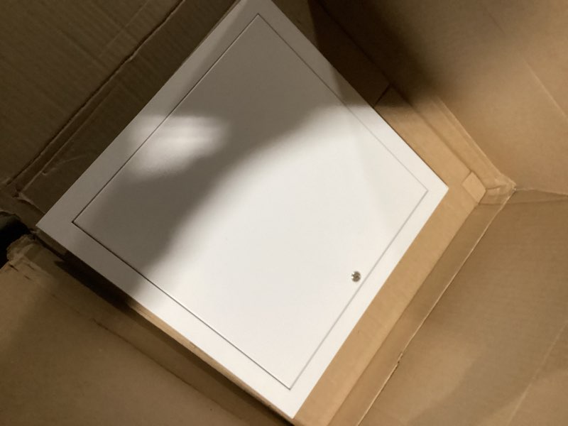 Condition photo showing As Is for Access Doors Panel 16 x 16 inch Aluminum Alloy Access Door for Drywall Panel for Wall and Ceiling Electrical and Plumbing (White, 16 x 16 inch) White 16 x 16 inch