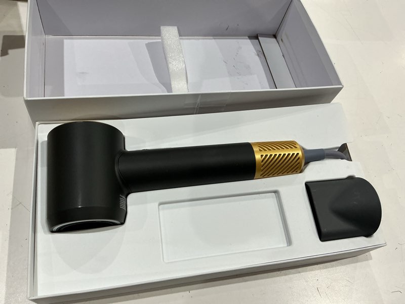Condition photo showing As Is for infrared hair dryer, with magnetic nozzle - 160000 rpm quiet lonic blow dryer for women, with frizz control & no heat damage, red light negative ions, fast drying, for all hair types black