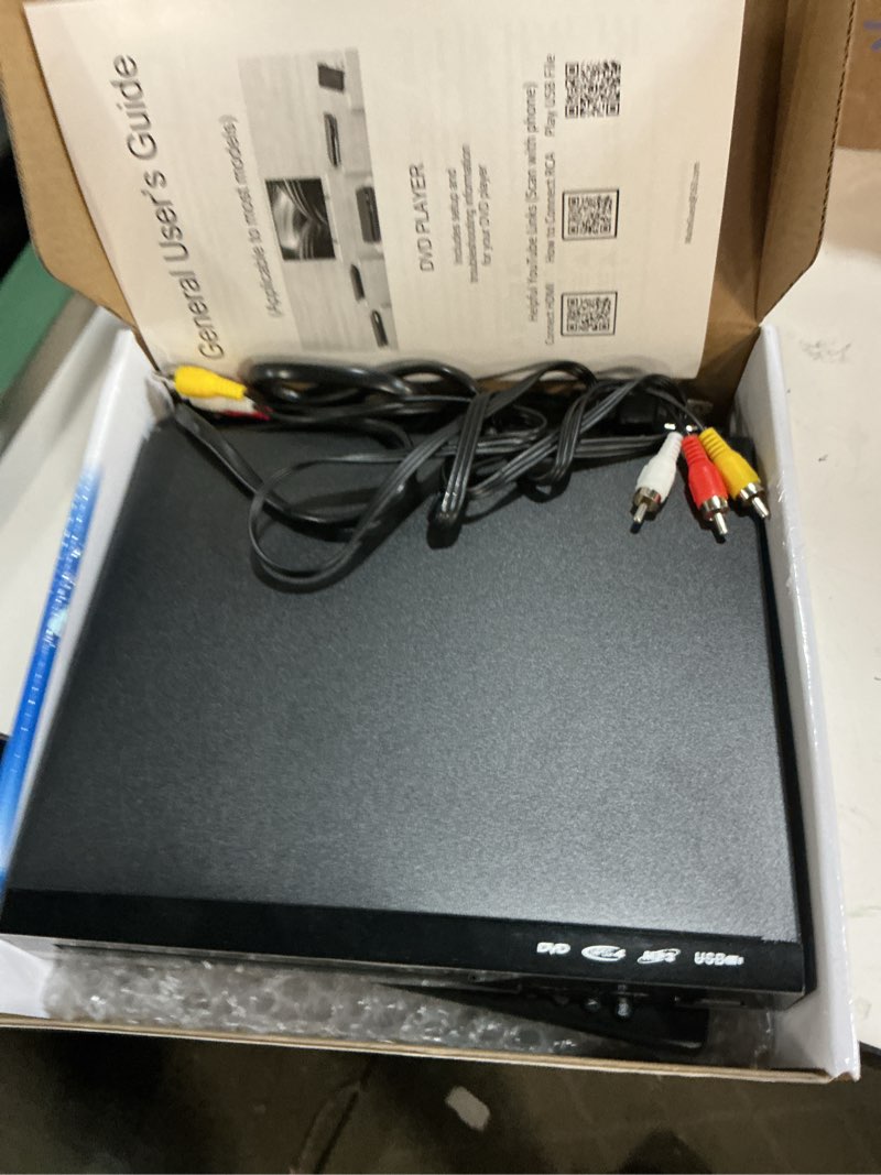 Condition photo showing Good Condition for dvd players for tv, compact dvd player supports ntsc/pal system with rca stable outputs/usb 128g input, contains remote control and rca cable(without hdmi cable)  