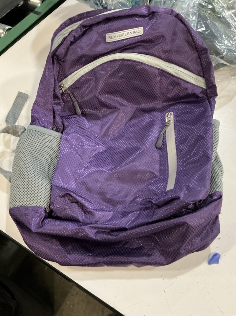 Condition photo showing Good Condition for 35l foldable waterproof backpack for outdoor sports with inside wet clothes compartment packable for multiple uses ultra lightweight ideal for hiking men and women travel(purple)