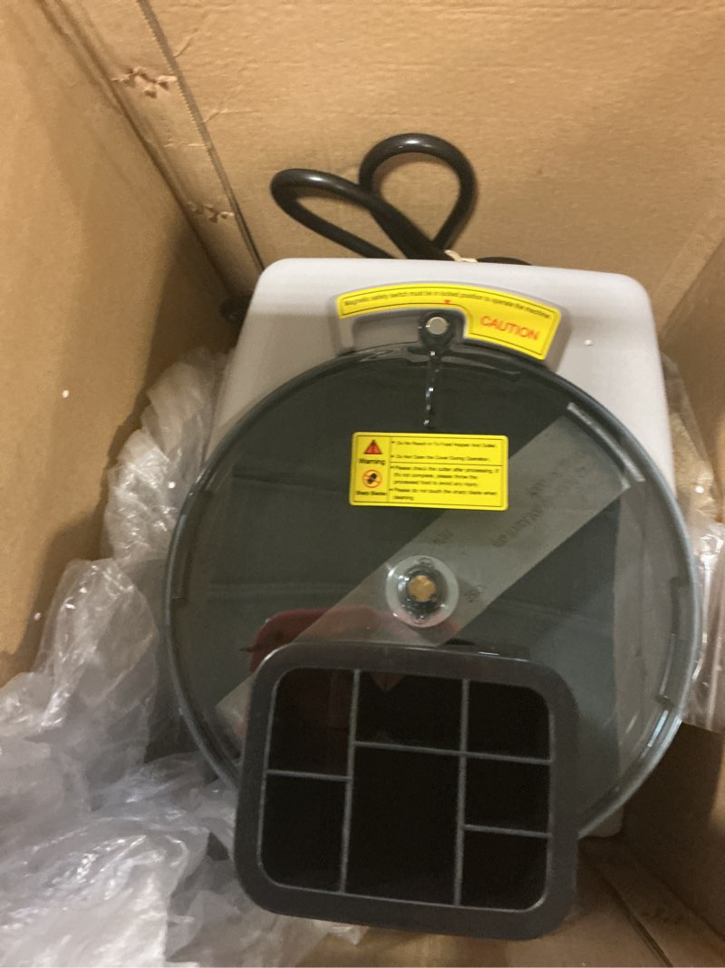 Condition photo showing As Is for 5 in 1 Electric Vegetable Chopper, Commercial Vegetable Dicer Food Processor Veggie Food Cutter Stainless Steel Automatic Shredded for Onion Potato Cabbage Fruit Slicer