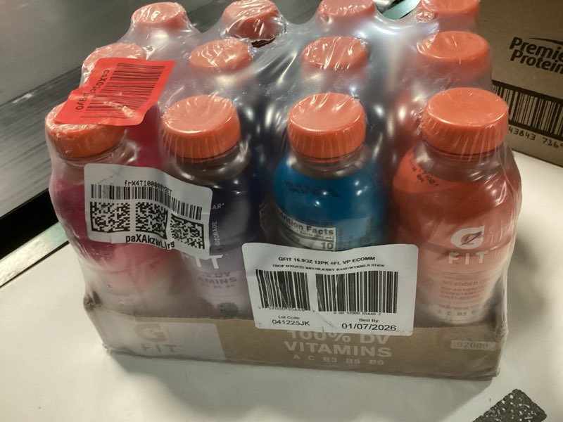 Condition photo showing New/Like New for (Best By 01/07/2026) Gatorade Fit Electrolyte Beverage  Healthy Real Hydration  New 2.0 4 Flavor Variety Pack  16.9.oz Bottles (12 Pack)