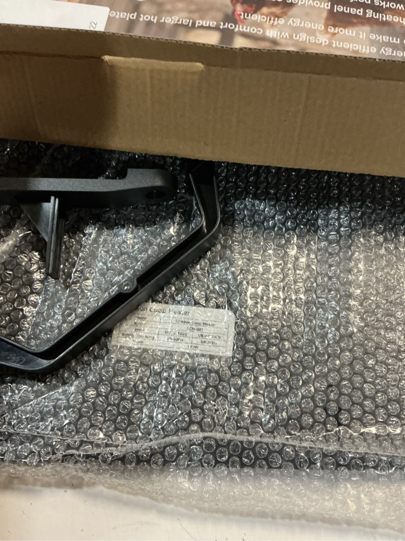 Condition photo showing New/Like New for chicken coop heater for winter, safe 140w radiant heat panel with etl certification, quiet & light-free design, ideal for chicken coops, small pets, and under desk use 15x12