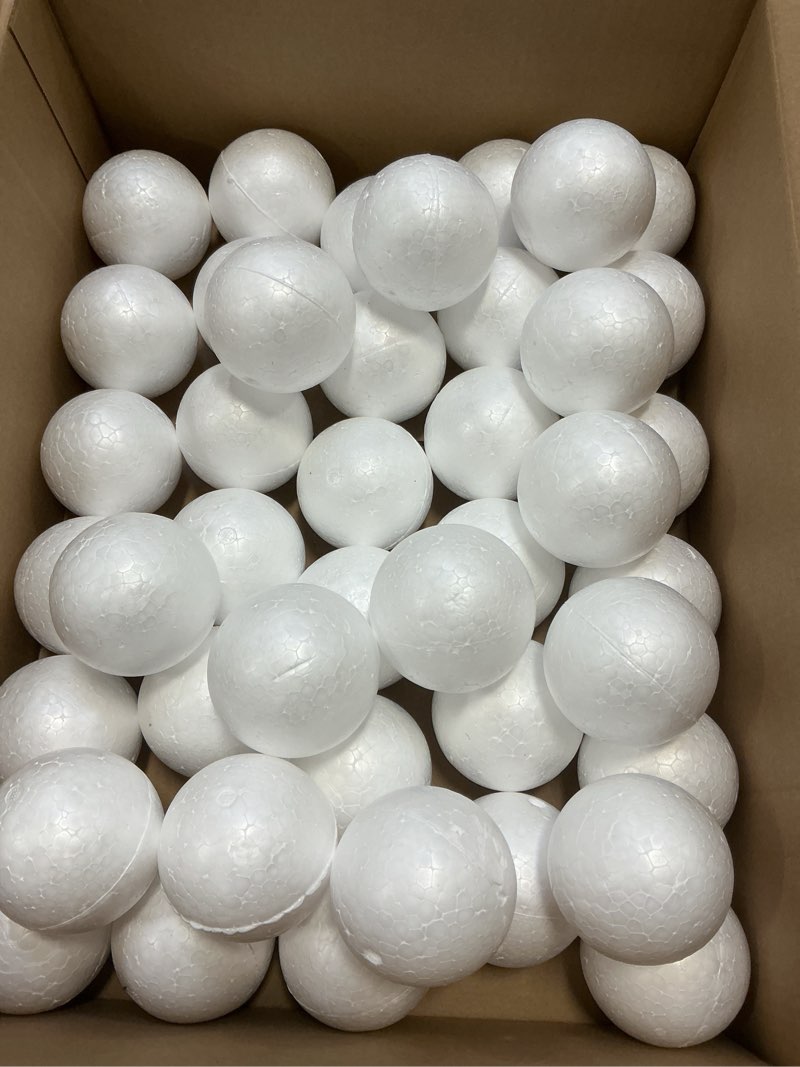 Condition photo showing Good Condition for 50 Pack 3'' inch Foam Balls - Large Foam Balls - Big Foam Craft Balls - Huge Foam Balls For Arts and Crafts, DIY Craft For Home, School Craft Project - 50 Bulk Value Pack 3" Inches Craft Balls 50 PACK - 3 INCH