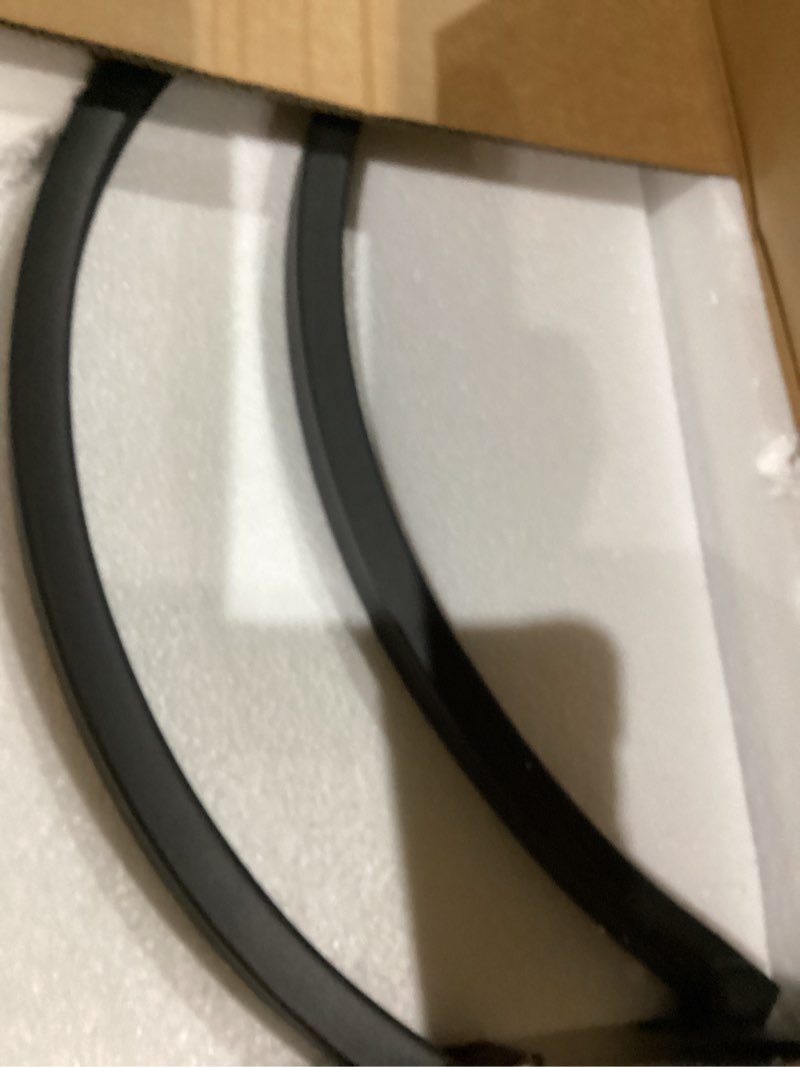 Condition photo showing As Is for C Shaped End Table for Sofa, 25.5" Height Fixed C Table with Dual Curved Metal Support, Couch Table That Slides Under, TV Tray Table with Raised Edges for Eating and Laptop, 20.5" Wide, Walnut rectangle plus