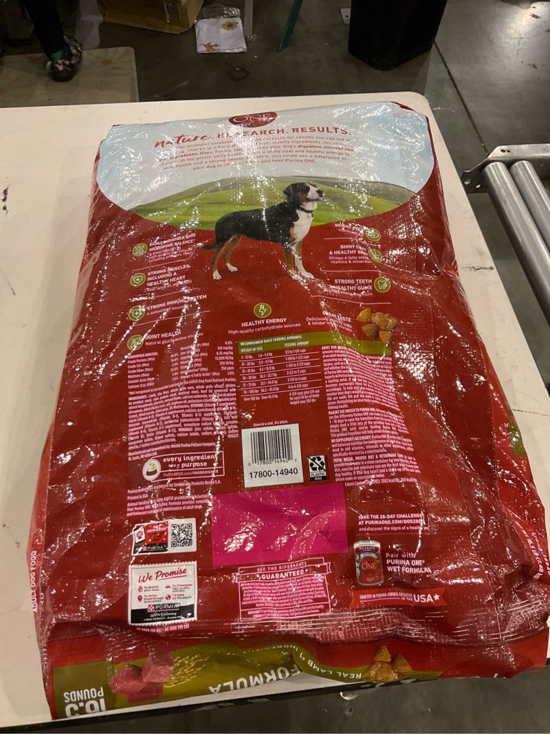 Condition photo showing New/Like New for Purina ONE Dry Dog Food Lamb and Rice Formula - 16.5 lb. Bag 16.5 Pound (Pack of 1)