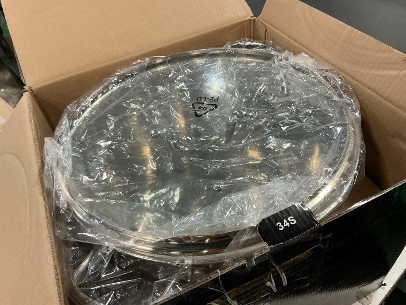 Condition photo showing Good Condition for P&P CHEF 24 QT Stock Pot with Lid, Stainless Steel Large Cooking Pot, Soup Canning Stockpot for Stewing Simmering, Tri-ply Bottom for All Stoves, Heavy-Duty &Dishwasher Safe & Food-Grade 24 Quarts