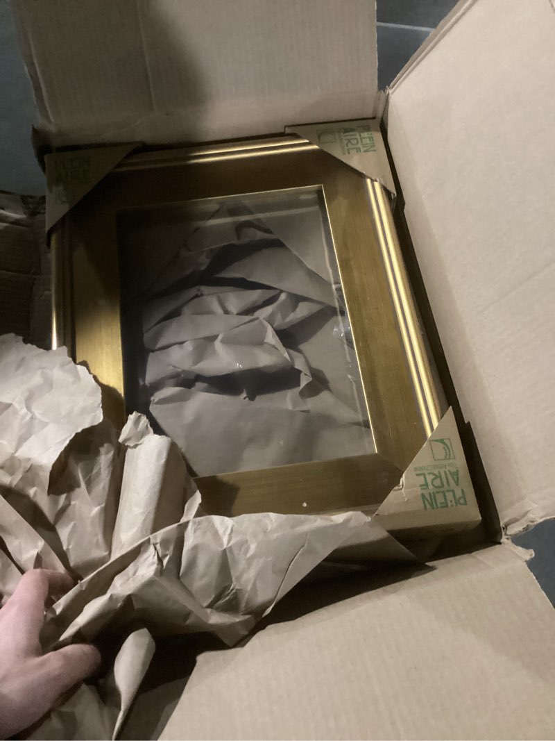 Condition photo showing New/Like New for Item similar to photo)Creative Mark Plein Air Style Frame, Hand Leafed Gold, 5x7-2.75\" Wide Moulding with 1/2\" Rabbet Depth, Open Back W/O Glazing, Museum Quality, For Art Panels, Stretched Canvas, Pictures & More 5x7\" Gold