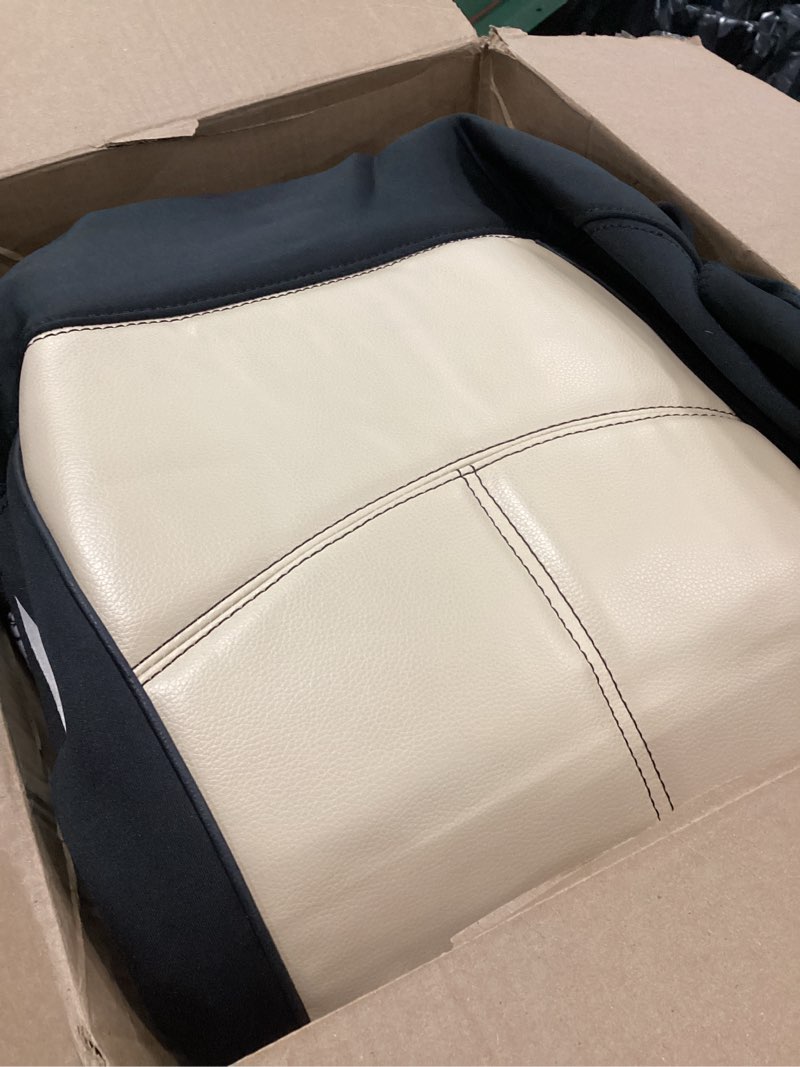 Condition photo showing Good Condition for RV Designer GripFit+ Motorhome Seat Covers 2-Pack - Premium 100% PVC Leatherette –Class-A RV - Pet-Friendly, Easy-to-Clean, Durable, Fire Retardant - Side Pockets – Black and Tan