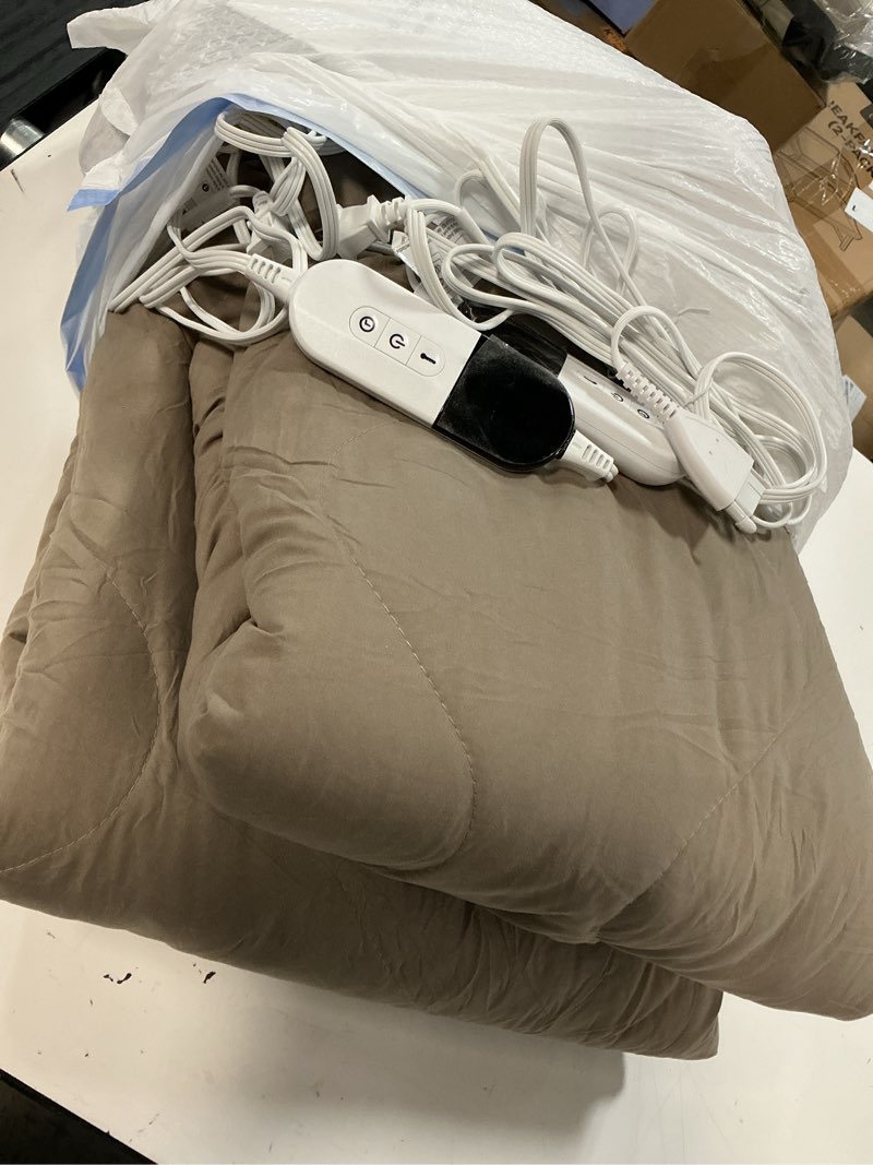 Condition photo showing Good Condition for electric blanket queen size - dual control heated blanket queen size, fast heating with 10 time settings & 6 heat settings, warm gift (khaki, queen/full 90" x 90") khaki queen/full 90" x 90"
