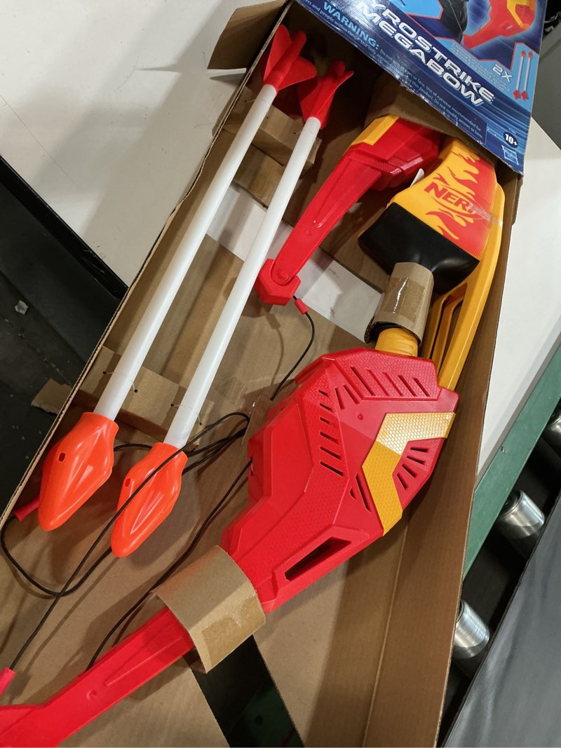 Condition photo showing Good Condition for Nerf Pyrostrike Megabow, 42-Inch Bow Fires Arrows Up to 105 Feet, 2 Arrows with Soft Tips, Kids Outdoor Toys, Ages 10+ (Amazon Exclusive)