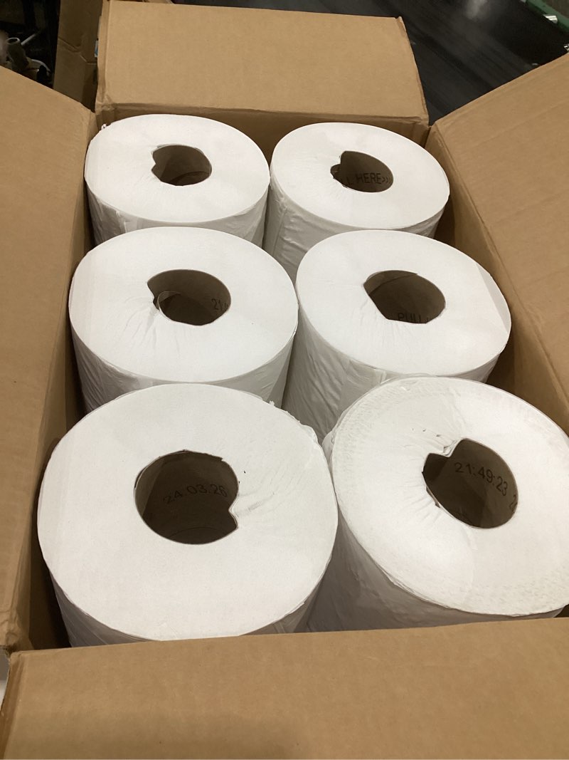 Condition photo showing Good Condition for tork centerfeed paper wiper white m2, high absorbency, 6 x 1000 sheets, 120133 refill
