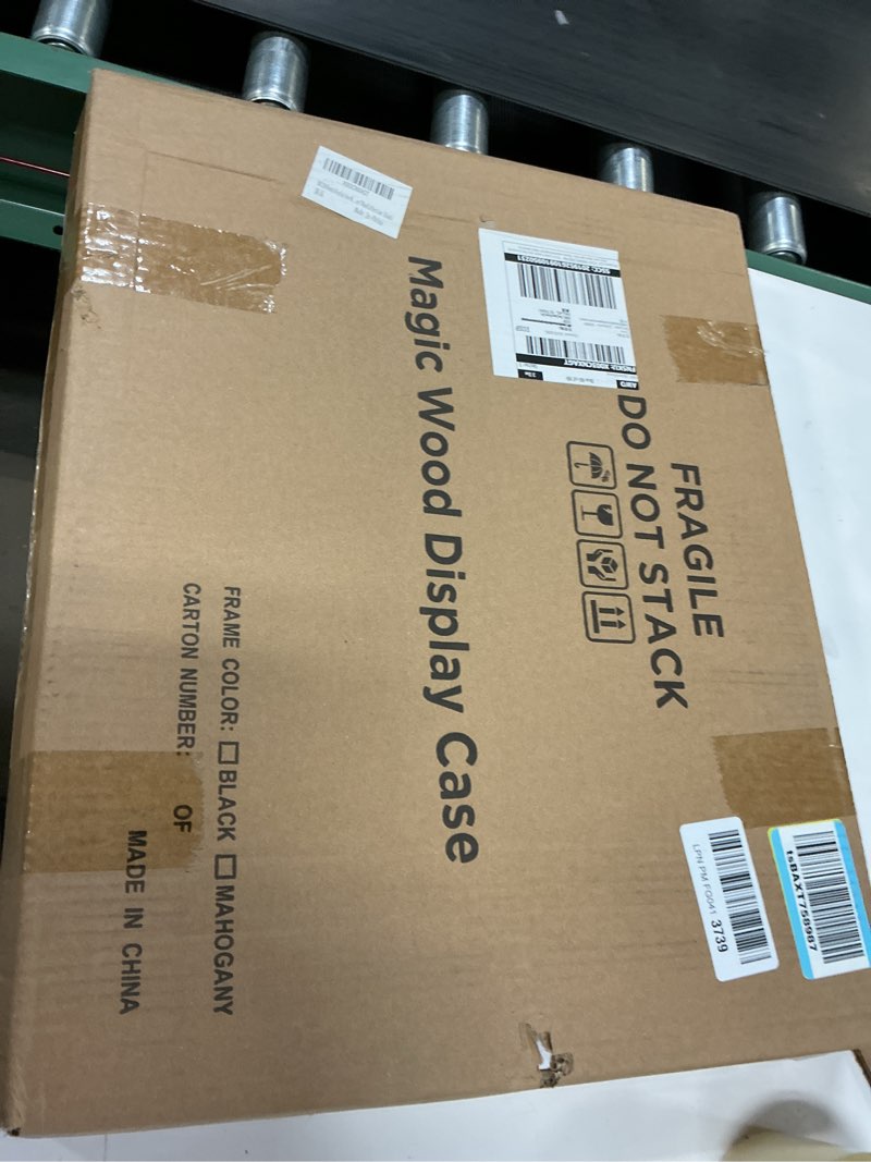 Condition photo showing New/Like New for Magic Wand Display Case for 7 Wands - Lockable Wall Mount Stand Holder | Vertical/Horizontal Hanging Wooden Rack | MagiQuest Wand Storage Box (Black)