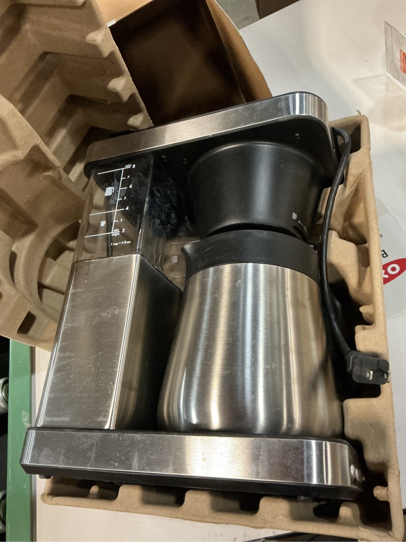 Condition photo showing As Is for OXO Brew 8-Cup Coffee Maker - Single-Serve & Carafe, Thermal Stainless Steel, SCA Certified