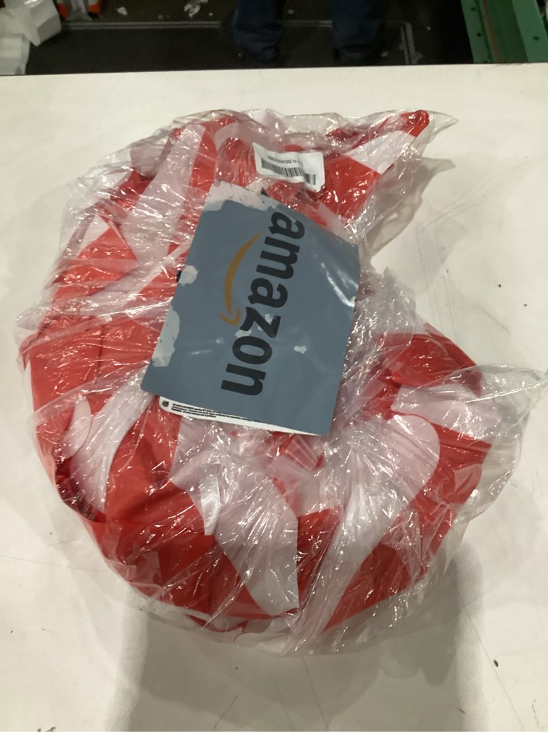 Condition photo showing As Is for Preboun 4 Pcs 27.6''x 59'' Circus Awning Decor Decorations Striped Carnival Tent Awning Decorations Red and White Wall Decor Carnival Stand Mardigras Theme Party Photo Accessory