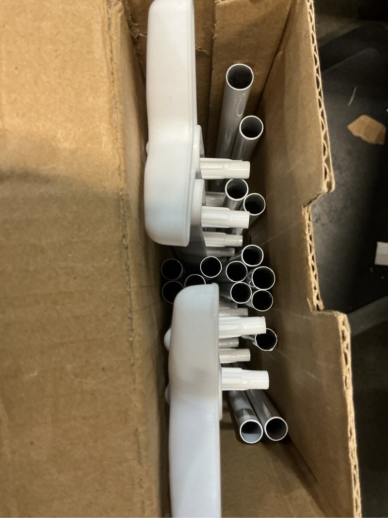 Condition photo showing As Is for Whitmor Spacemaker Folding Drying Rack, Freestanding Indoor Clothes Dryer, Space Saving Compact Design, 6"L x 26"W x 51.5"H, White