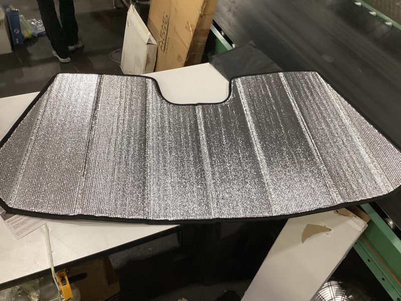 Condition photo showing New/Like New for custom fit car sun shade windshield | sun visor | car window shades | fold up front sunshade visor | compatible with lexus is250 is350 xe30 2014-2020 | cfs-202-s | silver & grey 1-pc set