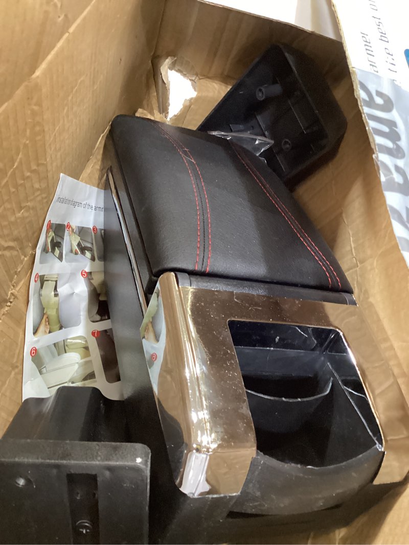 Condition photo showing As Is for car armrest box for hyundai accent verna solaris 2 2017-2020 center console organizer storage arm rest with cup holder automotive interior accessories black with red line