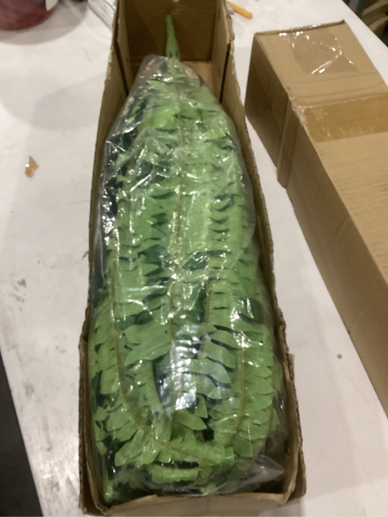 Condition photo showing New/Like New for single silky artificial boston fern bush, 49inch large artificial ferns for outdoors, large faux ferns artificial plants,suitable for decorating office, living room faux greenery,95branches