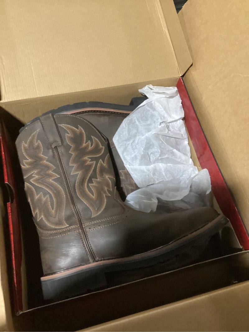 Condition photo showing Good Condition for Wolverine Men’s Rancher Steel Toe 10in Work Boot 12 X-Wide Dk Brown/Rust