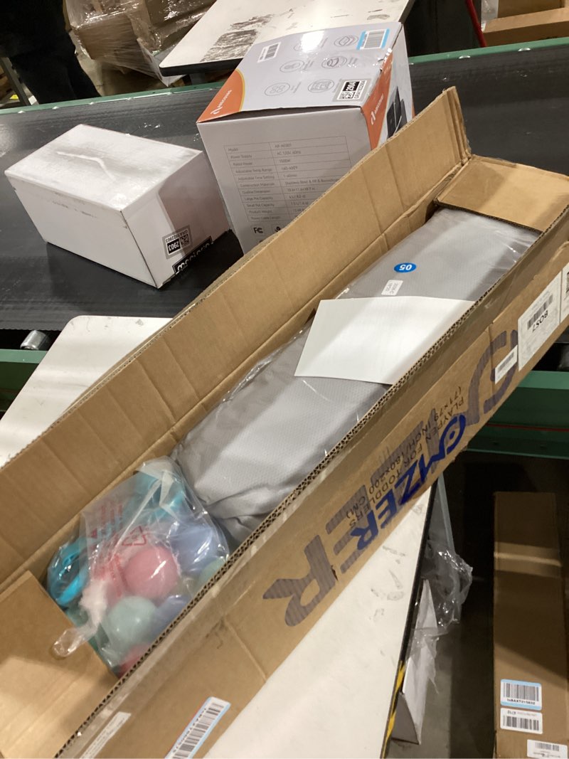 Condition photo showing As Is for 79” x 71” Playpen for Babies and Toddlers - Safe Baby Fence with 50 PCS Ocean Balls and 2 Pull Handles for Indoor - Large Baby Playpen for Activity Center - Play Yard with Non-Slip Suction Cups 79"x71"