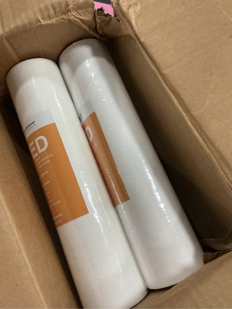 Condition photo showing New/Like New for 5 micron pp sediment water filter cartridge 10" x 2.5" whole house replacement compatible with all standard 10-inch ro and well water filter systems, hf-150a, wh-s200-c, ap11t, 6 pack