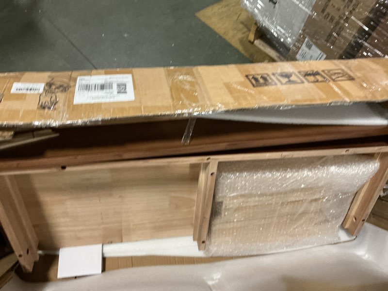 Condition photo showing Good Condition for Solid Wood Desk with Drawers - 39 x 18 Inch Mid Century Modern Desk, Vintage Desks with Drawers, Small Writing Desks for Small Spaces|Bedroom, Living Room & Office - Walnut Color