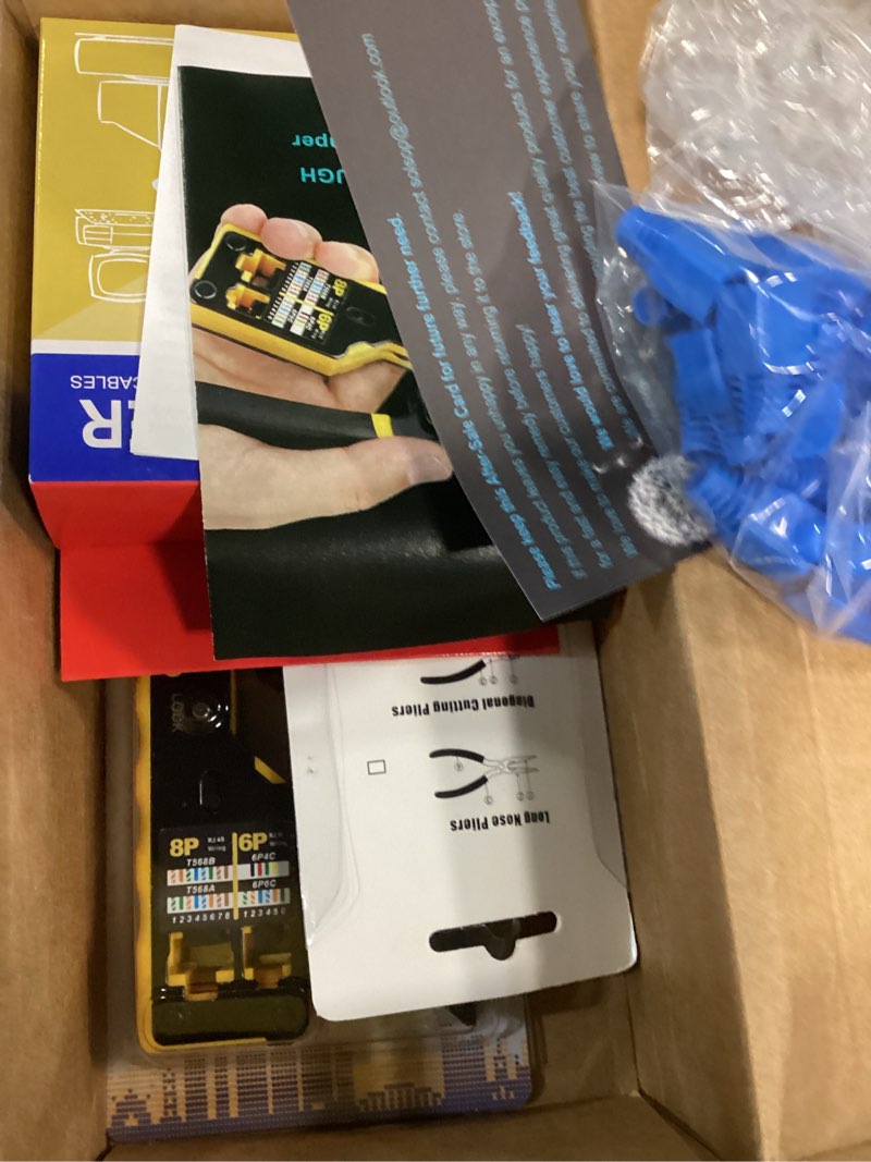 Condition photo showing New/Like New for solsop pass through rj45 crimp tool kit ethernet crimper cat5 cat5e cat6 crimping tool kit solsop rj45 crimp tool kit