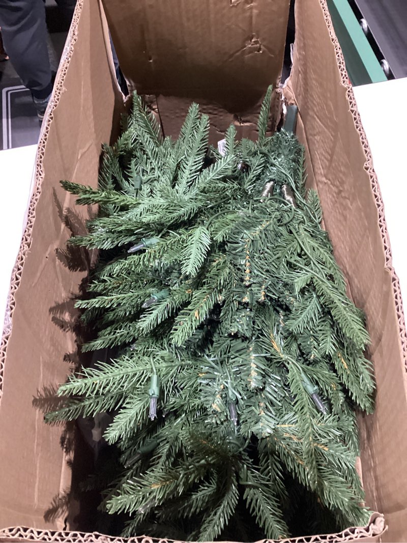 Condition photo showing As Is for 4ft Prelit Artificial Christmas Tree with 907 PE PVC Tips, Premium Pre-Lit Holiday Xmas Tree with 150 UL Incandescent Lights, Metal Hinges & Foldable Base for Home Office Party, Green 4ft Green Pre-lit