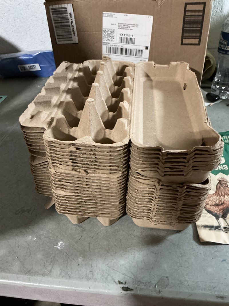 Condition photo showing Good Condition for  hatortempt egg cartons - 24-pack, reusable 12-count basket - recycled paper pulp protection & ventilation - fits small to xl sizes - dozen egg carton basket