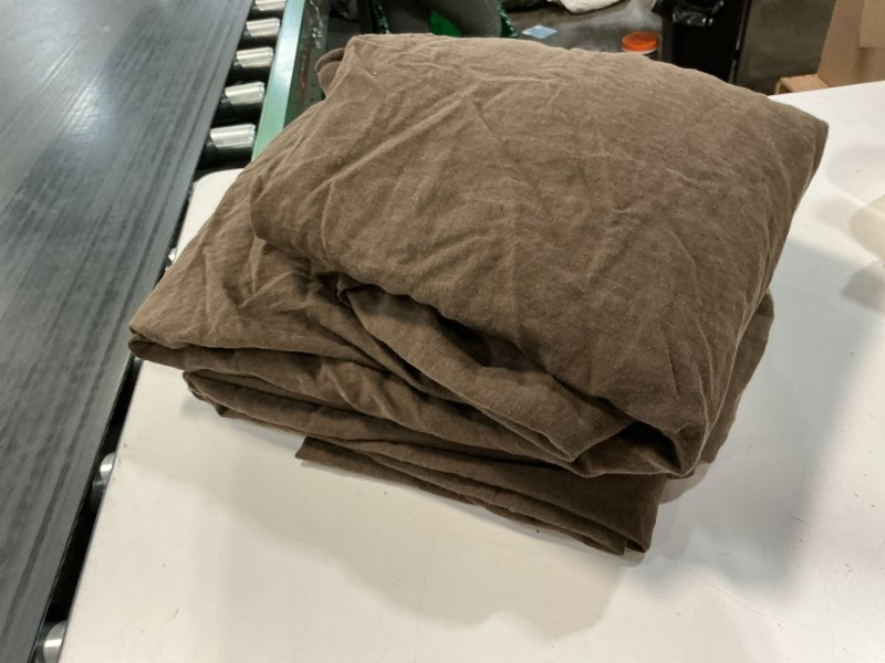 Condition photo showing As Is for ( incomplete  )european linen deluxe bedding bundle, king, espresso