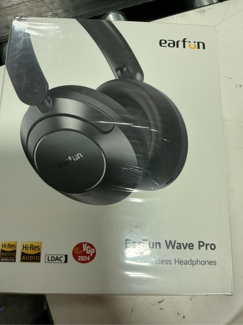 Condition photo showing New/Like New for earfun wave pro active noise canceling headphones, wireless over ear bluetooth headphones, ldac hi-res sound, 5 mics ai clear call, 80h playtime, multipoint connection, comfort fit, custom eq via app black