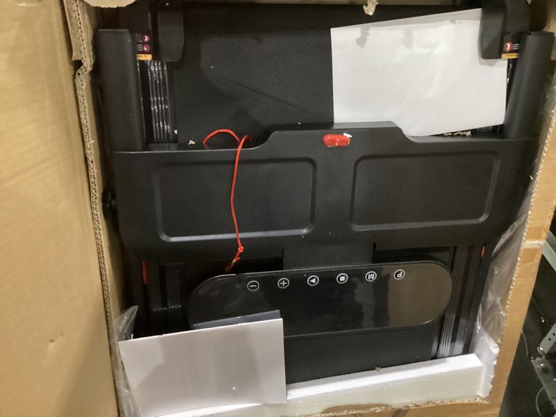 Condition photo showing As Is for walking pad treadmill with handle bar and incline, 3.5hp electric small treadmills for home small spaces, 0.6-10mph portable mini treadmills for home exercising, compact treadmill with handles, 400lbs black-2