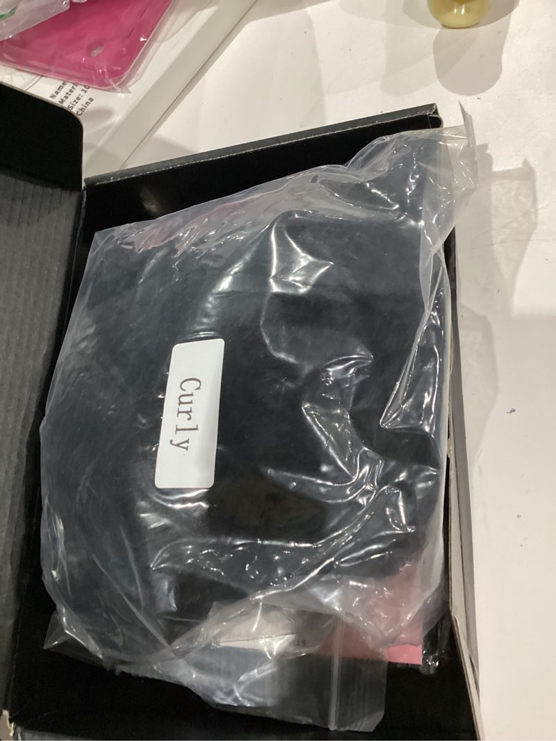 Condition photo showing As Is for Short Curly Wigs Human Hair For Black Women Glueless Funmi Curly Bob Human Hair Wig Black Big Curly Wig With Bangs 10 inch Natural Loose Wig Afro Curly Wig Bouncy Wig Human Hair 10" 10" 1B