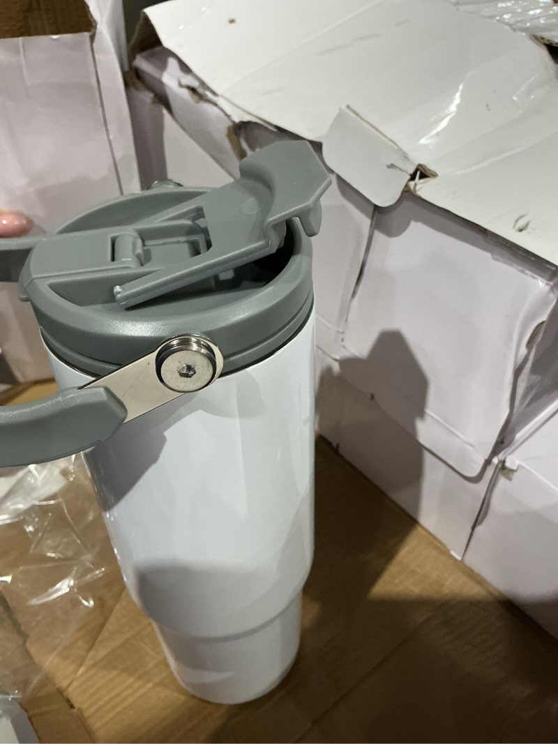 Condition photo showing Good Condition for 8 pack sublimation tumbler with handle, sublimation flip straw tumbler with portablstainless steel insulated water bottle, leak proof travel coffee mug cup for home, outdoor or car white 8