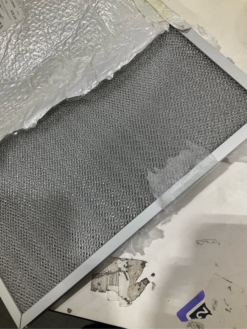 Condition photo showing New/Like New for 2PCS WB02X27207 Range Hood Grease Filters, Vent Hood Grease Filter Compatible with GE Extractor Hood JVX5300BJ1TS JVX5300DJ1BB JVX5300DJ1WW Replace 4463981 AP6039217 PS11771771 (13.75''x13.75'')